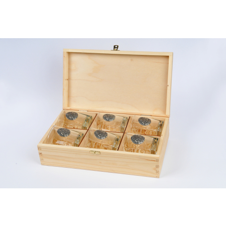 GOLDEN FOX SZKLANKI DO WHISKY GEO WILD    BOAR SILVER - 6 SZT W SKRZYNCE